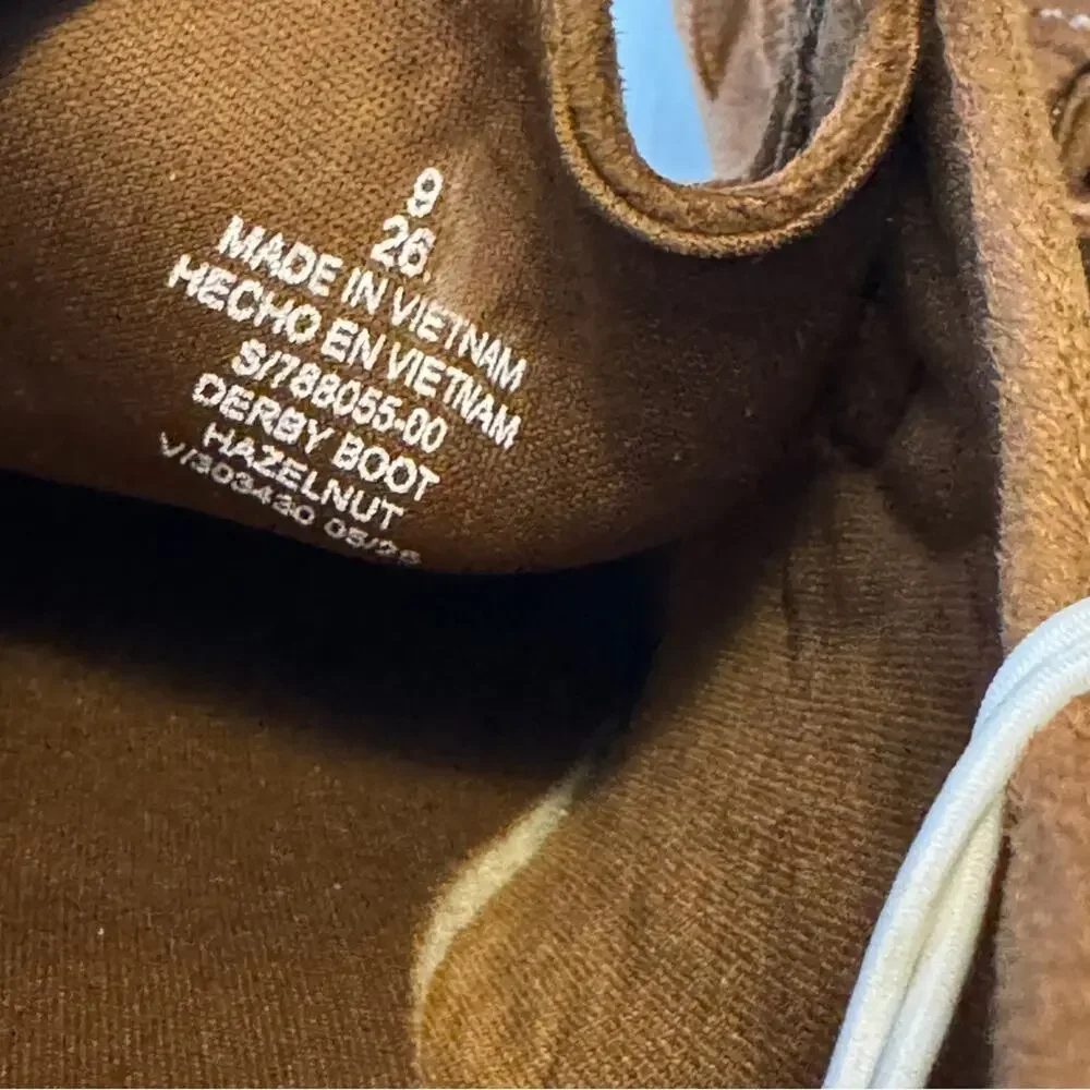 Old Navy Derby Chukka Style Hazelnut Suede Shoes Lace Up Ankle Boots Sz 9 NWT